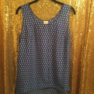 Merona Boat print high low tank top